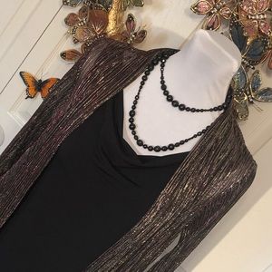 Connected Apparel Cowl Neck Midi Dress & Shimmer Coat Sz 6